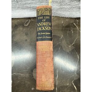 Bobbs-Merrill The Life of Andrew Jackson Book Red Vintage Biography